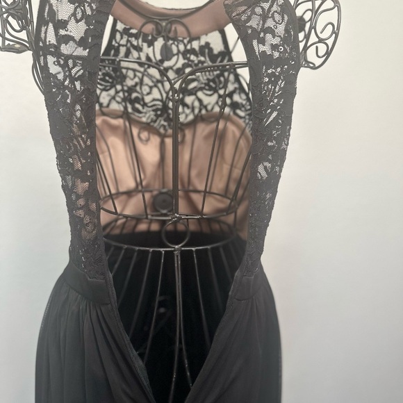 Morgan & Co Black Pleated Halter Gown - Picture 11 of 13